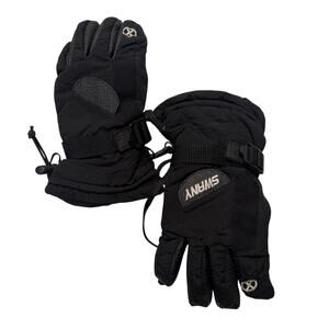 Swany Youth Black Insulated Snow Gloves Ski Snowboard Winter Gears Boys M 7 - 8